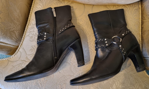 Black leather harley davidson - black,
