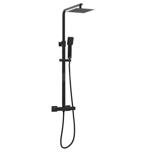 Black square thermostatic - black, twin