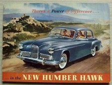 HUMBER HAWK NEW OHV ENGINE Car Sales Brochure 1954-55 #303/104/10/H
