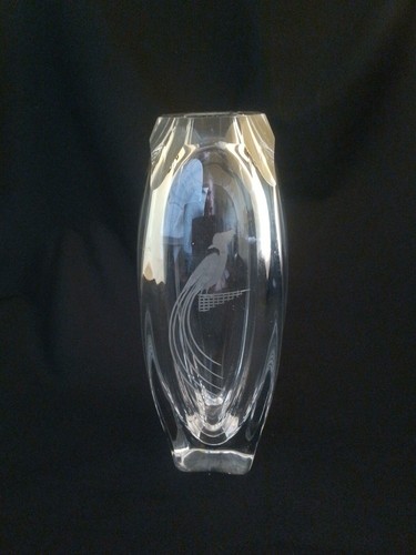 Vintage skruf engraved vase - skruf,,