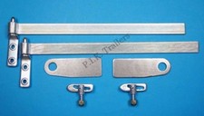 2 x 18" Bolt-on Zinc Plated Tailgate Drop Side Door Hinge & Antiluce Kit Trailer