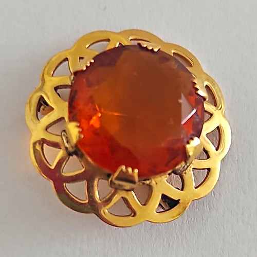 Gold tone round - tone, mizpah