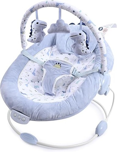 Soft light blue baby bouncer - light,