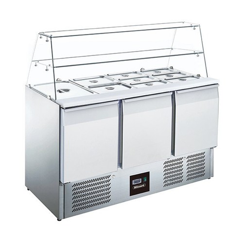 Glass fronted saladette - glass,
