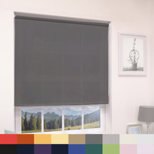 PLAIN  FABRIC ROLLER BLINDS - STRAIGHT EDGE  - UP TO 240cm WIDTH  & MANY COLOURS