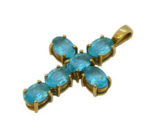 9ct Yellow Gold Blue Topaz Set
