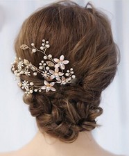 Gold Wedding Pearl Hair Vine