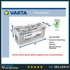 AGM Car Battery A4 Varta 020