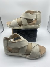 Dr. Scholl's Women's Time Off Fun Wedge Sandal Tan Fabric Size 8M
