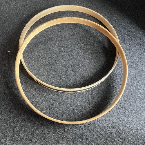 Pair wooden bass drum hoops - pair,