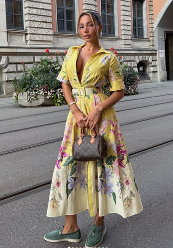 Zara yellow floral printed - yellow,