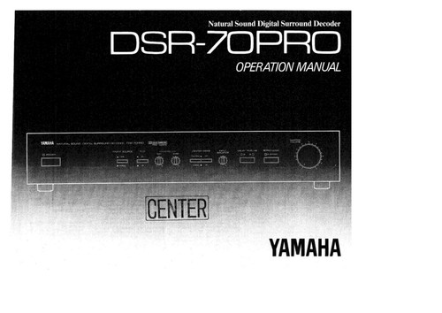 Yamaha dsr 70pro decoder - yamaha, dsr-70pro