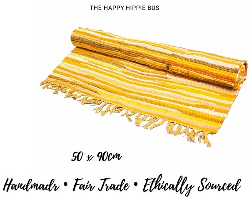 Yellow rag rug 50x90cm - yellow,