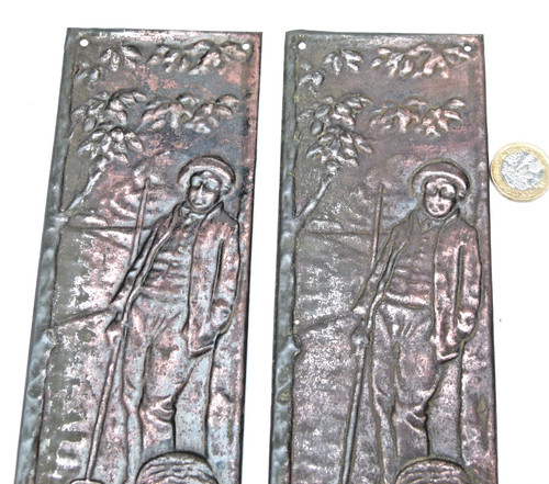 Pair coppered door finger - pair,