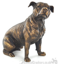 15cm Staffy Staffordshire Bull Terrier Staffie gift bronze effect ornament boxed