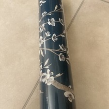 ARTHOUSE ORIENTAL GLITTER BLUE TRAIL TEAL WHITE BLOSSOM FLOWERS FLORAL WALLPAPER