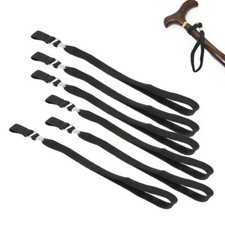 6Pcs Walking Cane or Stick Stretchable Elastic Wrist Straps  Black Nylon Durable
