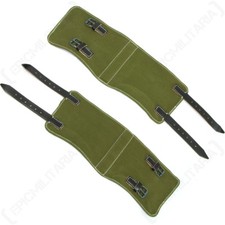 WW2 German Gaiters - Black Leather - Repro Leggings Army Covers Puttees Uniform