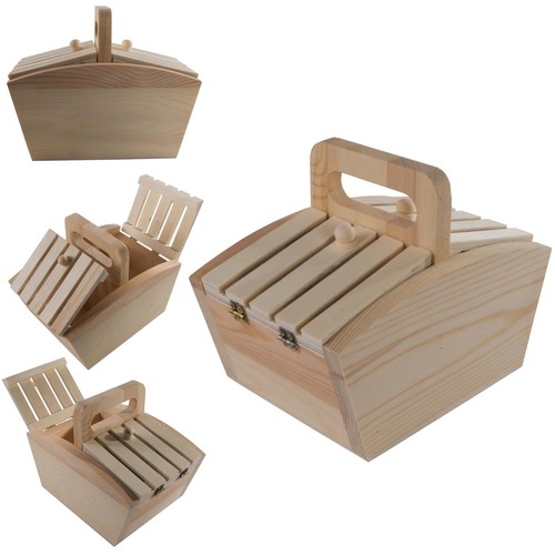 Small wooden sewing - wooden, box