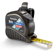Hultafors Fisco 8m Stainless Steel Brick Mate Block Counting Tape Measure, BS8M