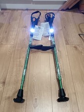 Ergobaum Crutches. Pair. Green. New.