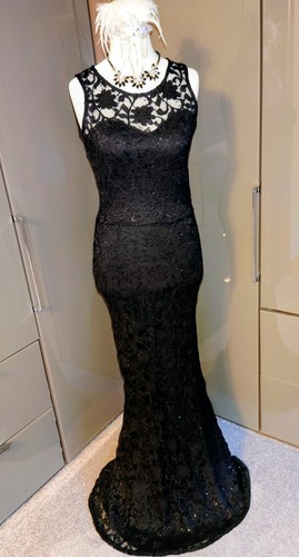 Quiz black lace sequin long - quiz,