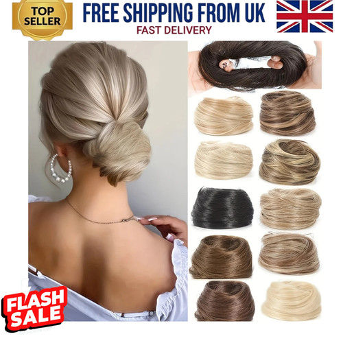 Curly messy hair bun piece - hair,