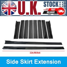 Universal 86.6" Gloss Black Side Skirts Extension Rocker Panel Splitter Lip UK
