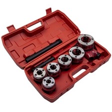 8PCS PIPE THREADING KIT BSP THREAD CUTTING STEEL THREADER PLUMBERS SET UK