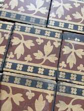 A 19thC Group of 24 AWN Pugin Encaustic Tiles by Minton, sold individually 6”