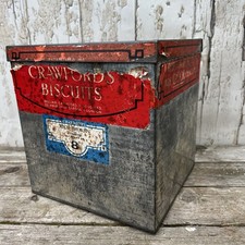 Large Vintage Shop Tin Crawford Biscuits Crackers Shop Display Stage Prop
