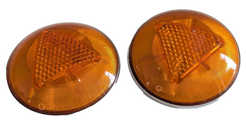Pair vintage amber - pair,