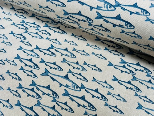 Sardine fish fabric nautical - sardine,