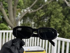 Prada PR17WS 1AB5S049 Men’s Women's Sunglasses 49 mm Black / Dark Grey Lens