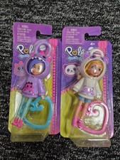 POLLY POCKET DOLLS 9cm TRENDY OUTFIT Hoodie & Bag Clip - 2 PACK BUNDLE.