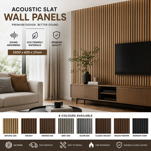 Acoustic slat wall panels oak - acoustic,