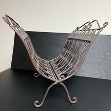 Cast Iron Fire Wood Holder Foldable Brown