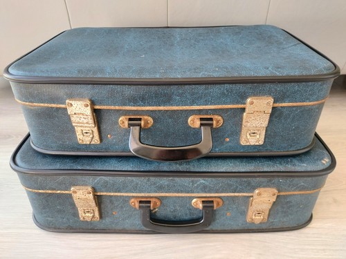 Vintage luggage pair of hard - of,