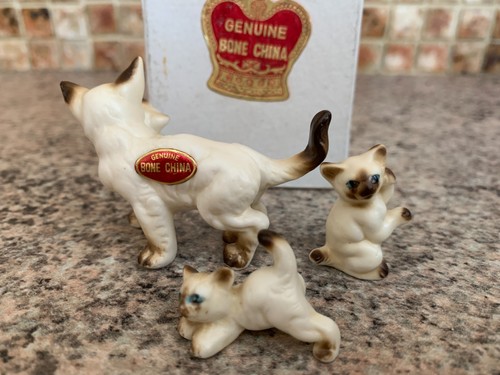 Vtg miniature siamese cat - vtg,