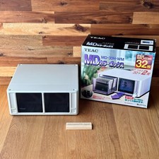 TEAC Stackable Telescoping MiniDisc Storage Unit Case 32MD Pearl White w/Box #36