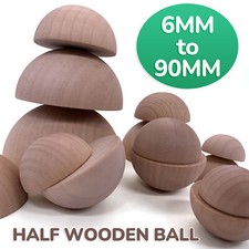 Half Wooden Ball Natural Craft