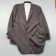 Aquascutum 2 Piece Suit Mens 48R W42 L30 Grey Blazer Trousers Pinstripe Wool