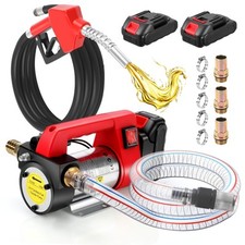 21V 260W Protable Electric Diesel Fuel Transfer Pump Oil Extractor W/ 2X Battery
