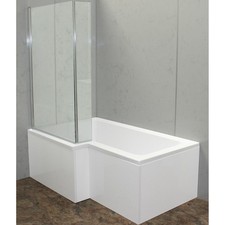 1500 L Shape Acrylic Shower Bath Left & Right Handed - **BATH ONLY