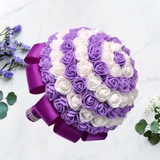  2 Pieces Fake Flower Bouquet Bridal Flowers Handheld Bride Bouquets