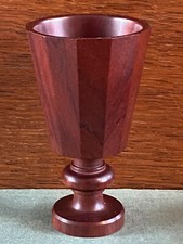 Treen Carved & Turned Red Wood Goblet-Chalice