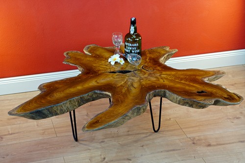 Coffee table teak root - coffee, wood