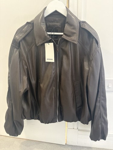 Bershka brown leather - bershka, jacket