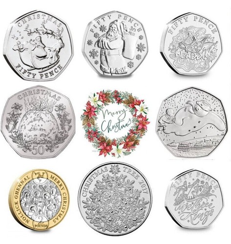 Christmas coins - christmas,