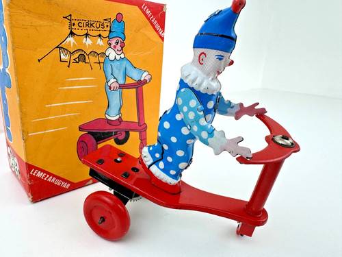 Vintage clockwork wind tin - vintage,